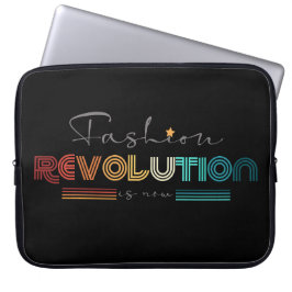 Fashion Revolution Retro Typografisk Laptopsskydd Laptop Fodral