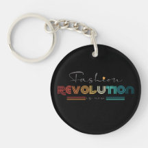 Fashion Revolution Retro Typografisk Svart Akryl