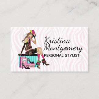 Fashion Stylist Shopper Gal Business Card Visitkort