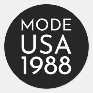 Fashion Usa 1988 M Tour  Runt Klistermärke