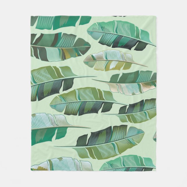 Fashionable Banana Plants Tropical Illustration Fleecefilt (Framsidan)