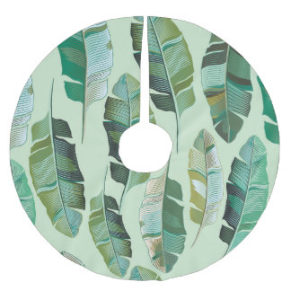 Fashionable Banana Plants Tropical Illustration Julgransmatta Borstad Polyester