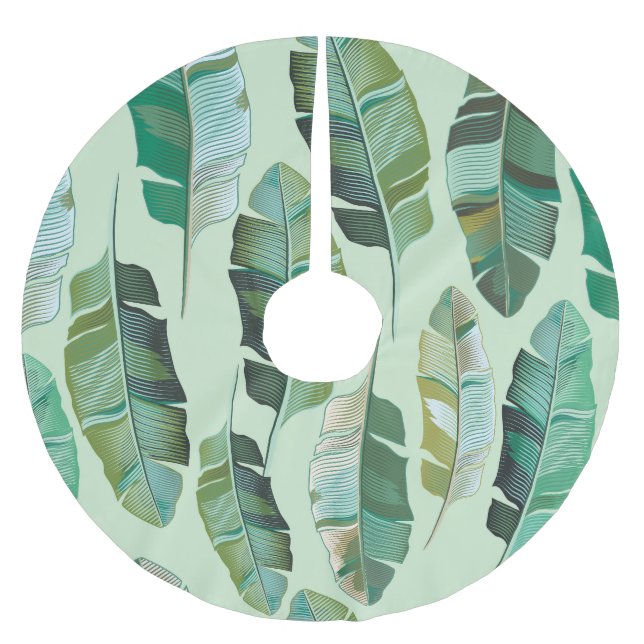 Fashionable Banana Plants Tropical Illustration Julgransmatta Borstad Polyester (Framsidan)