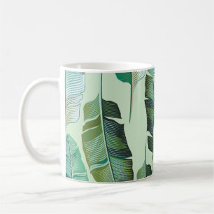 Fashionable Banana Plants Tropical Illustration Kaffemugg