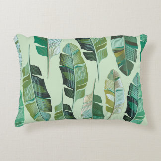 Fashionable Banana Plants Tropical Illustration Prydnadskudde