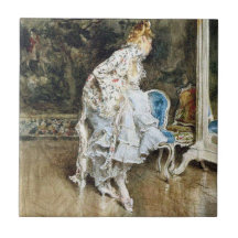 Fashionable Beauty Admiring Herself i Spegel