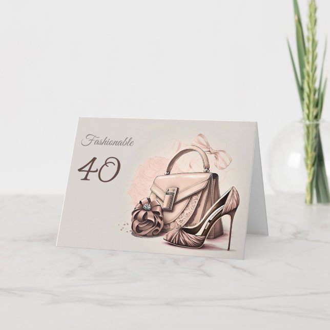 Fashionable Birthday Card for Women - Anpassade Kort (Framsida)