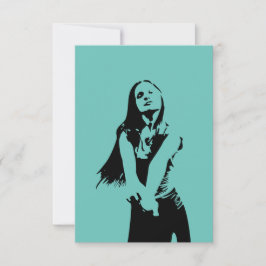Fashionable Black Dancing Girl Silhouette Kort