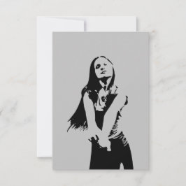 Fashionable Black Dancing Girl Silhouette Kort