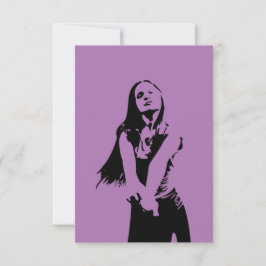 Fashionable Black Dancing Girl Silhouette Kort