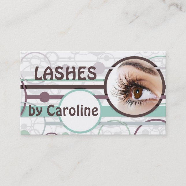 Fashionable Bubbles Eyelash Extensions Card Visitkort (Framsida)