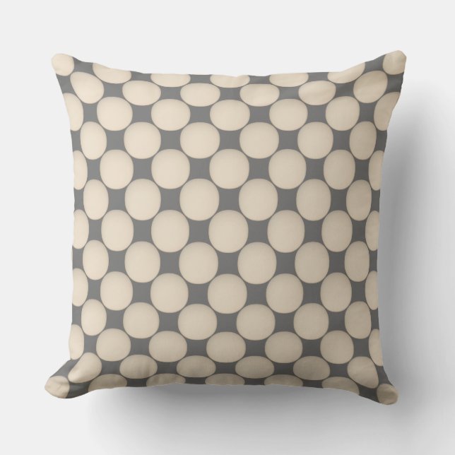 Fashionable Creamy White Beige Dot Snyggt Kudde (Framsida)