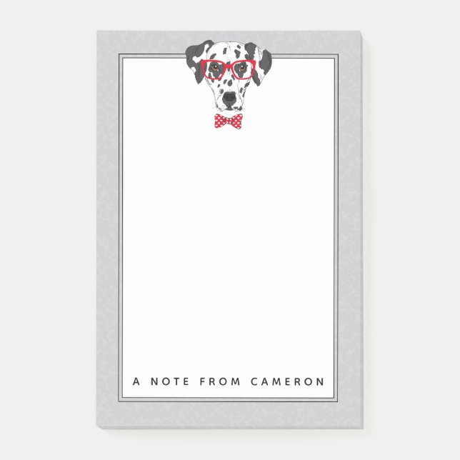 Fashionable Dalmatien| Lägg till ditt namn Post-it Block (Framsida)