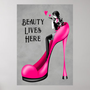 Fashionable Dam i Stiletto Poster