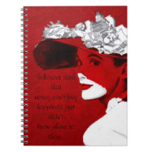 Fashionable Dam in Red Notebook