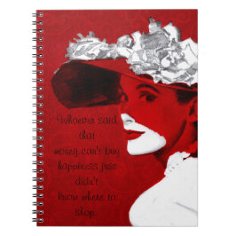Fashionable Dam in Red Notebook Anteckningsbok