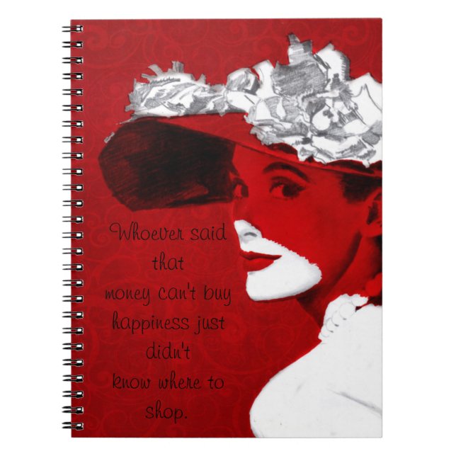 Fashionable Dam in Red Notebook Anteckningsbok (Framsidan)