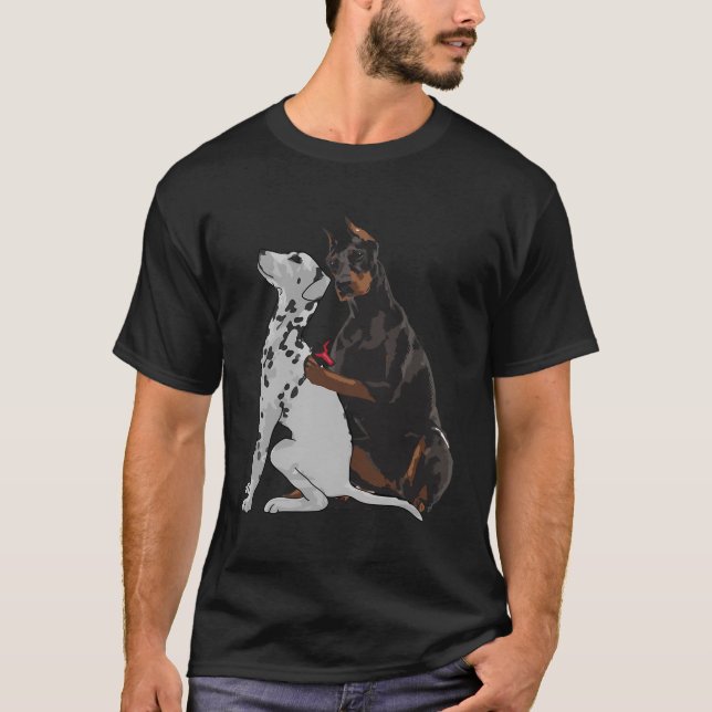 Fashionable Doberman Tattooing Dalmatien Hund T Shirt (Framsida)