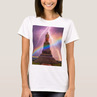 Fashionable fas: kvinnor använder en unik utskrift t shirt