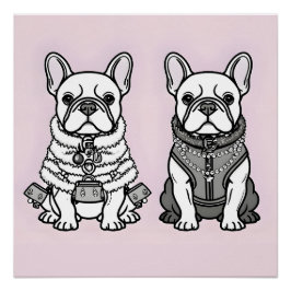Fashionable Fransk Bulldog Paris Stil Perfect Poster