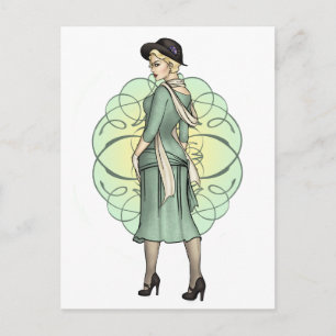 Fashionable Gangster - 1920-talets Pinup Vykort