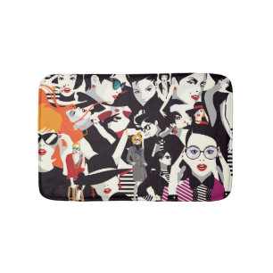 Fashionable Girl collage: pop art Badrumsmatta
