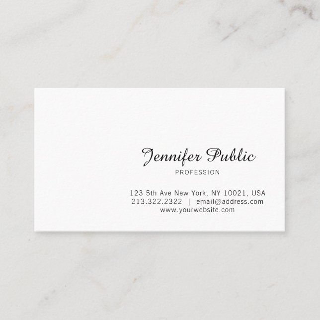 Fashionable Handwriter Calligraphy Script Simple Visitkort (Framsida)