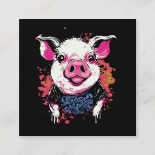 Fashionable hipsta gris graffiti stil printable de fyrkantigt visitkort