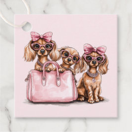 Fashionable Hundar Rosa Purse Gåvor Etiketter