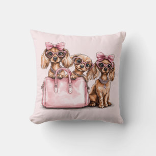 Fashionable Hundar Rosa Purse Kudde