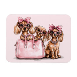 Fashionable Hundar Rosa Purse Magnet