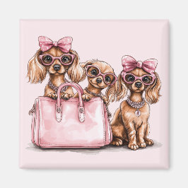 Fashionable Hundar Rosa Purse Magnet