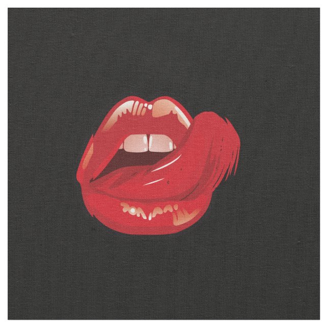 Fashionable lip-make-up teckning. Pomade.Lustigt Tyg (Närbild)