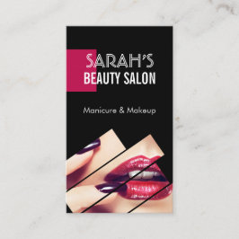 Fashionable Makeup Läppar Beauty Salon Boutique Visitkort