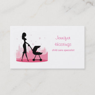 Fashionable Mamma Pushing Baby Carriage