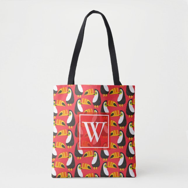 Fashionable Monogram Toucan Tygkasse (Framsida)