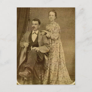 Fashionable Newlyged Couple Circa 1870 Vykort