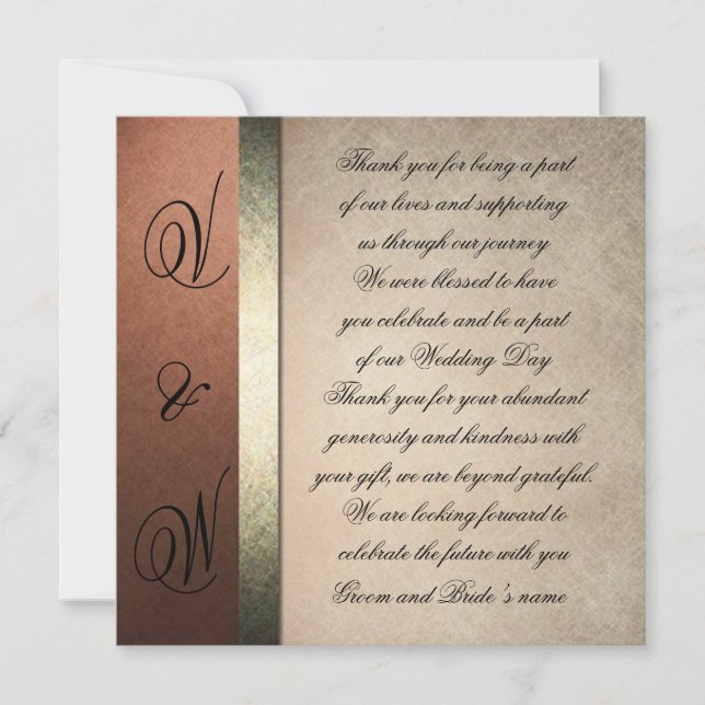 Fashionable och Snyggt Bröllop tackkort Tack Kort (Framsida)