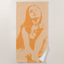 Fashionable Orange Dancing Girl Silhouette