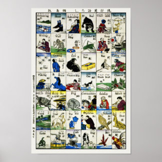 Fashionable Ord på japanska och engelska Poster