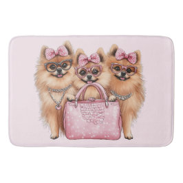 Fashionable Pommern Hundar Rosa Purse Badrumsmatta