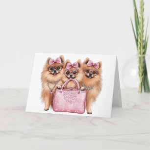 Fashionable Pommern Hundar Rosa Purse Kort