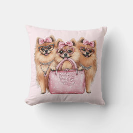 Fashionable Pommern Hundar Rosa Purse Kudde