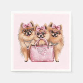 Fashionable Pommern Hundar Rosa Purse Pappersservett