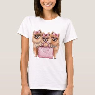 Fashionable Pommern Hundar Rosa Purse T Shirt