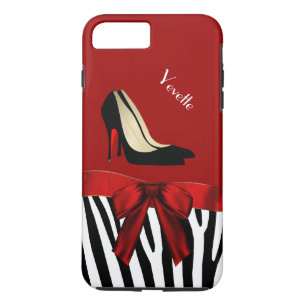 Fashionable Red & Zebra tryck iPhone 7 Plus Fodral