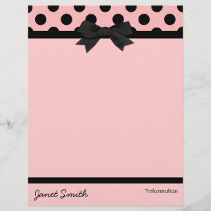 Fashionable Rosa & Black Business Letterhead Brevhuvud