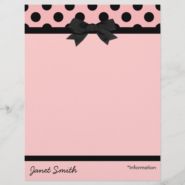Fashionable Rosa & Black Business Letterhead Brevhuvud (Framsida)