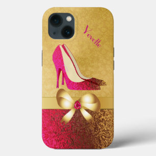 Fashionable Rosa & Guld Tone Stiletto Fodral-Mate