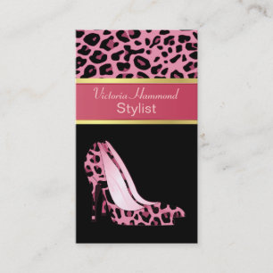 Fashionable Rosa Jaguar Print Affärskort Visitkort